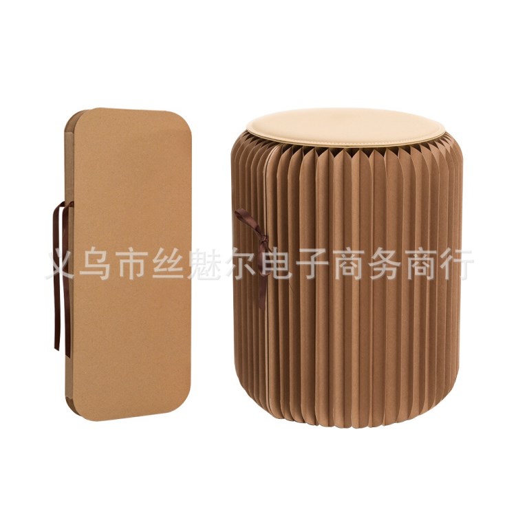 时尚创意环保纸家具多功能可折叠小圆凳个性纸凳子paper stool