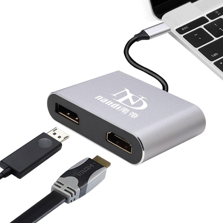 新品USB3.1笔记本转投影仪TYPE-C/M to HDMI/DP二合一转接线