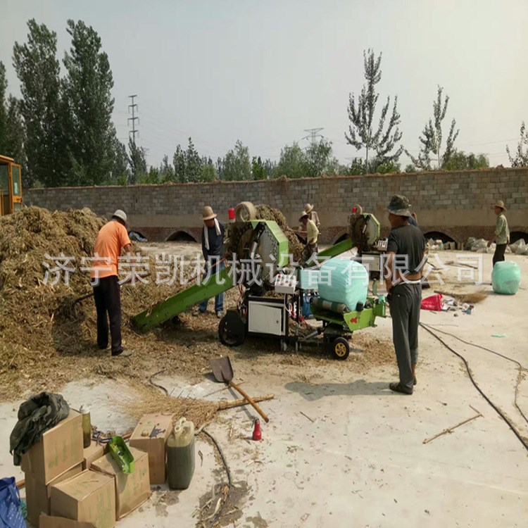 17款粉碎揉丝圆捆包膜机 全自动饲料打包捆机 青储圆捆包膜一体机