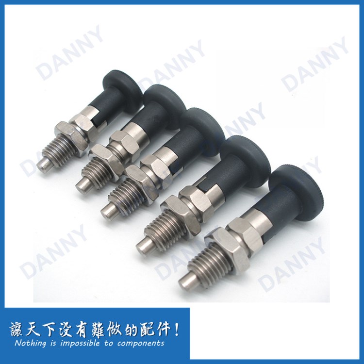 E+G不锈钢L型旋钮柱塞 弹簧销 细牙定位柱 把手式分度销612-NIG E