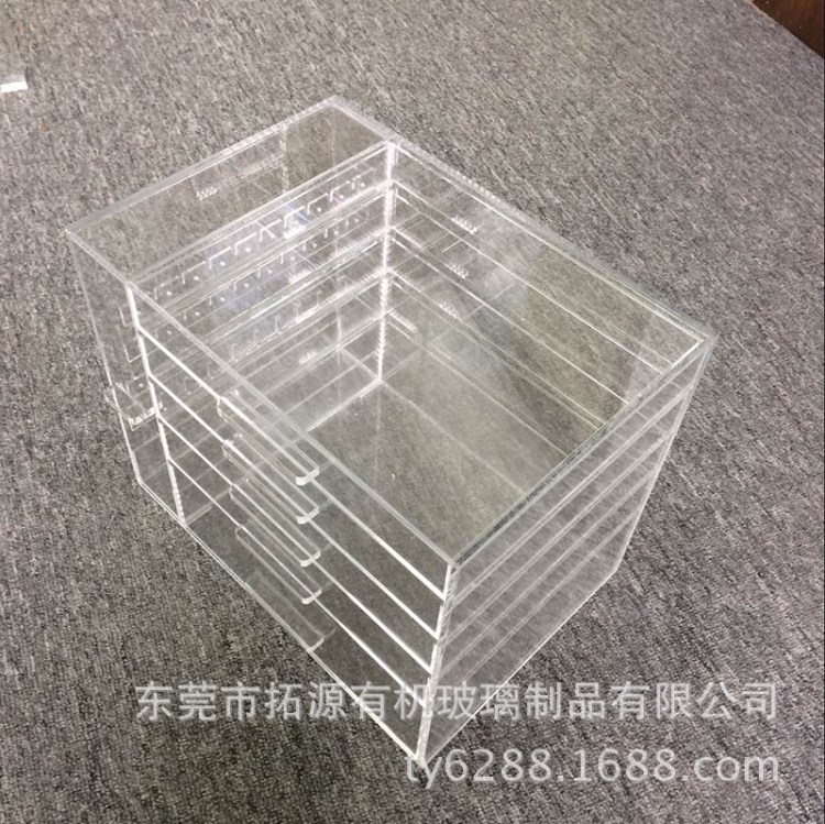 亚克力化妆品收纳盒 五层抽屉式眼影眼镜腮红口红眉笔桌面收纳盒