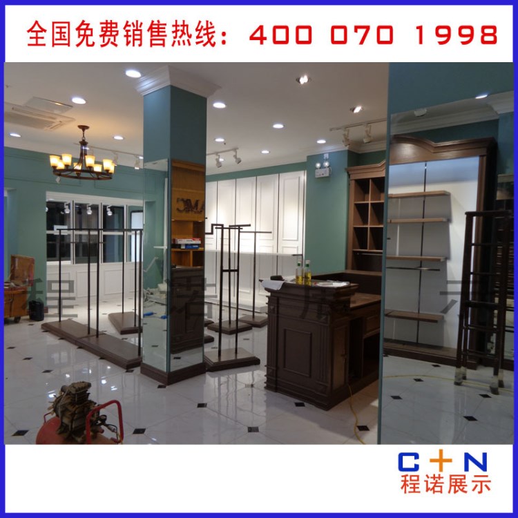 服装专柜展示柜，展示衣架，陈列背柜，收银台，展示道具