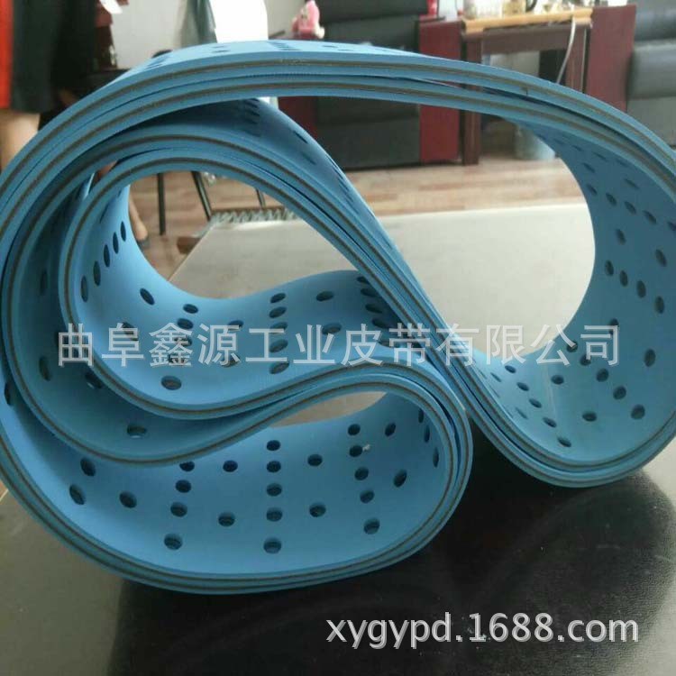 厂家覆膜机输纸带 包装印刷行业专用蓝色耐磨打孔吸风带