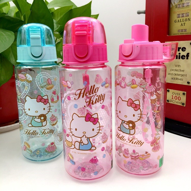 HelloKitty儿童水杯小学生便携可爱塑料水瓶夏季水壶女孩防漏杯子