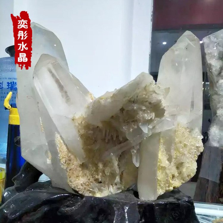 天然白水晶柱 矿物晶体 教学标本 奇石头原石摆件 水晶簇收藏品