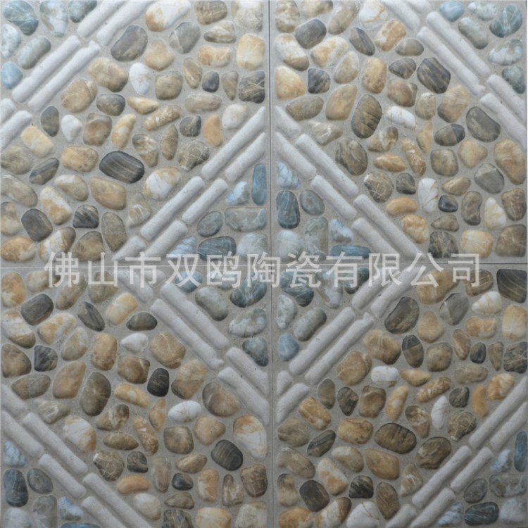 园林泳池岸上专用瓷砖,鹅卵石系列防滑砖 300x300 3D012 四件组合