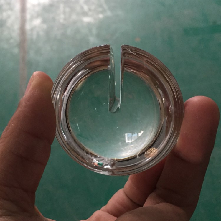 创意新款开槽水晶名片夹 半球款式定制 办公礼品 可以刻字礼盒