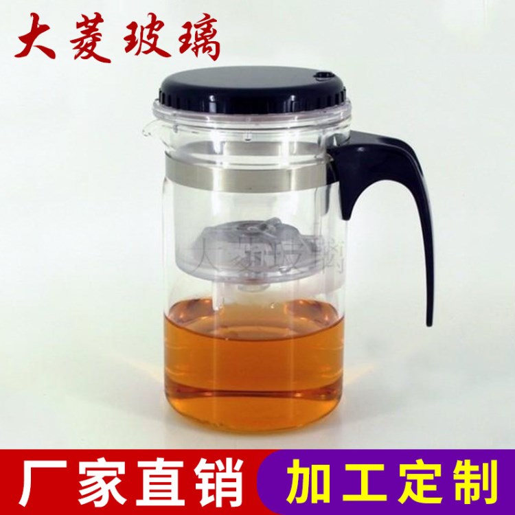 会客玻璃壶套装茶具 旅行直身飘逸杯 高硼硅玻璃飘逸茶壶1000ml