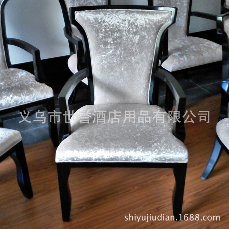 安徽合肥酒店宴会餐桌椅 包厢实木椅 欧式实木扶手椅 餐厅软包椅