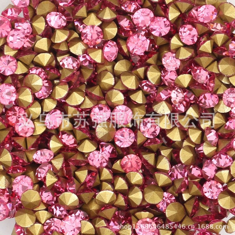 玻璃尖底水钻 ss20/p35 彩色玻璃水钻 DIY水钻饰品配件批发
