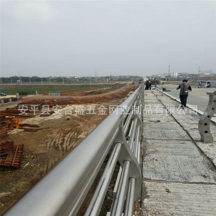 安合盛碳素钢复合管护栏 城市桥梁护栏 不锈钢河道防撞护栏网批发