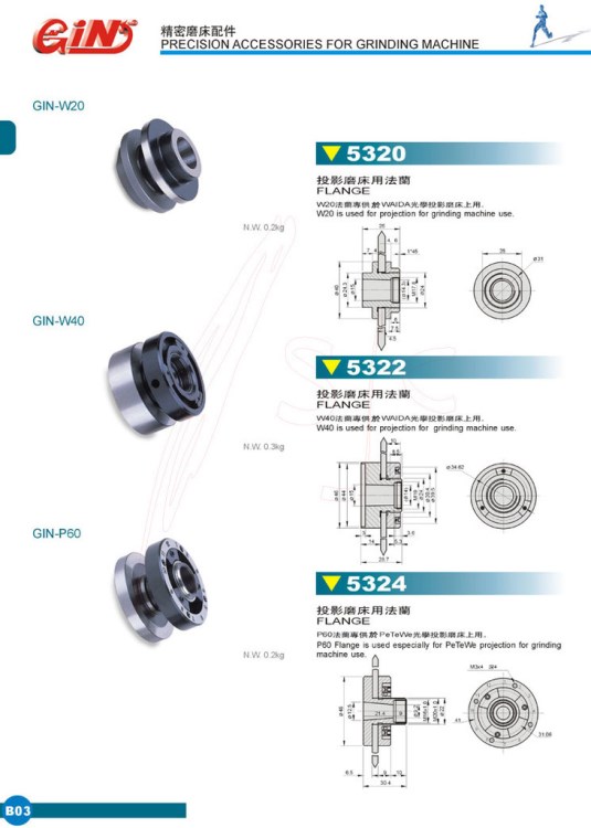 批发台湾精展投影磨床用法兰GIN-W20 GIN-W40 GIN-P60 GIN-F520