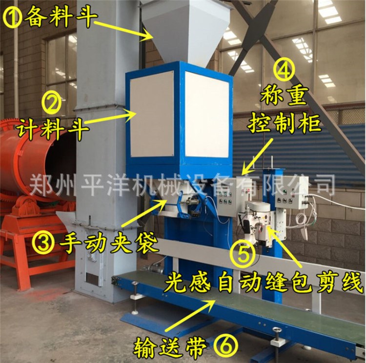5-15kg有机肥料颗粒粉末包装机|自动称重封口输送包装系统设备
