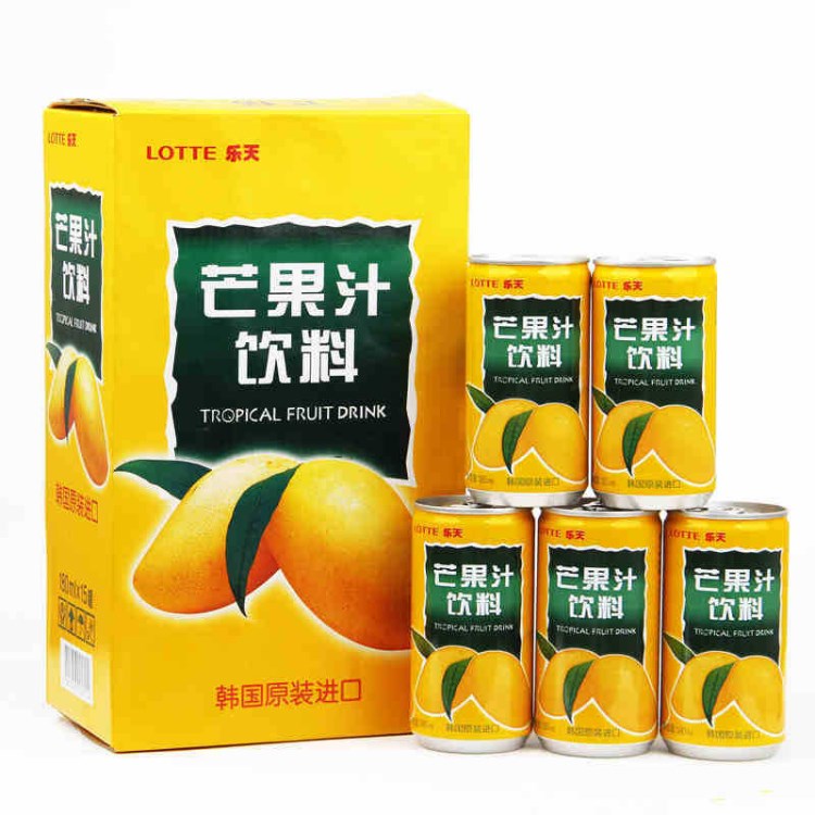 韩国饮料 LOTTE乐天芒果汁180ml*90瓶整箱装果汁饮料