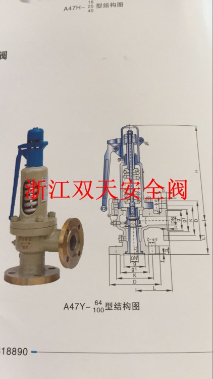 双天阀 厂价供应 A47H-16C DN100型带扳手弹簧微启式阀