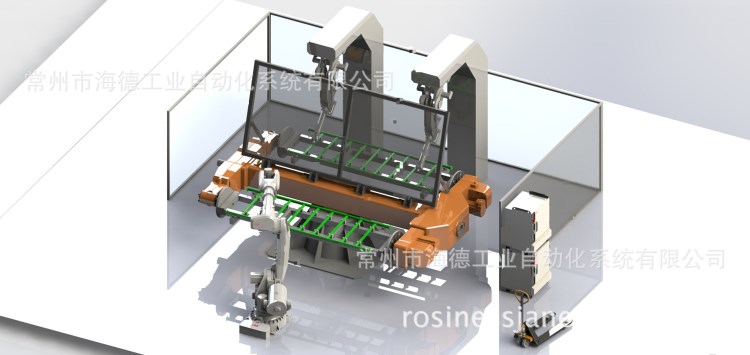 护栏等批量机械部件机器人焊接