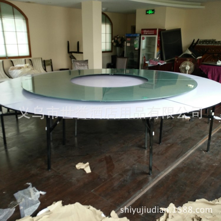酒店包厢遥控电动餐桌 大型电动转盘餐桌 会所20-50人组合桌