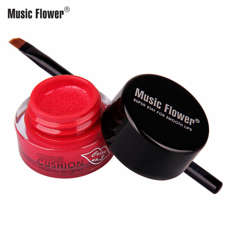 新款Music Flower沁彩新品染色持久唇彩迷你气垫唇彩唇刷批发直销