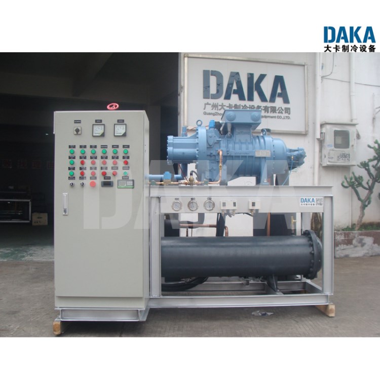 DAKA厂家直销 莱富康水冷机组 60匹低温螺杆机 适用大型冷库速冻