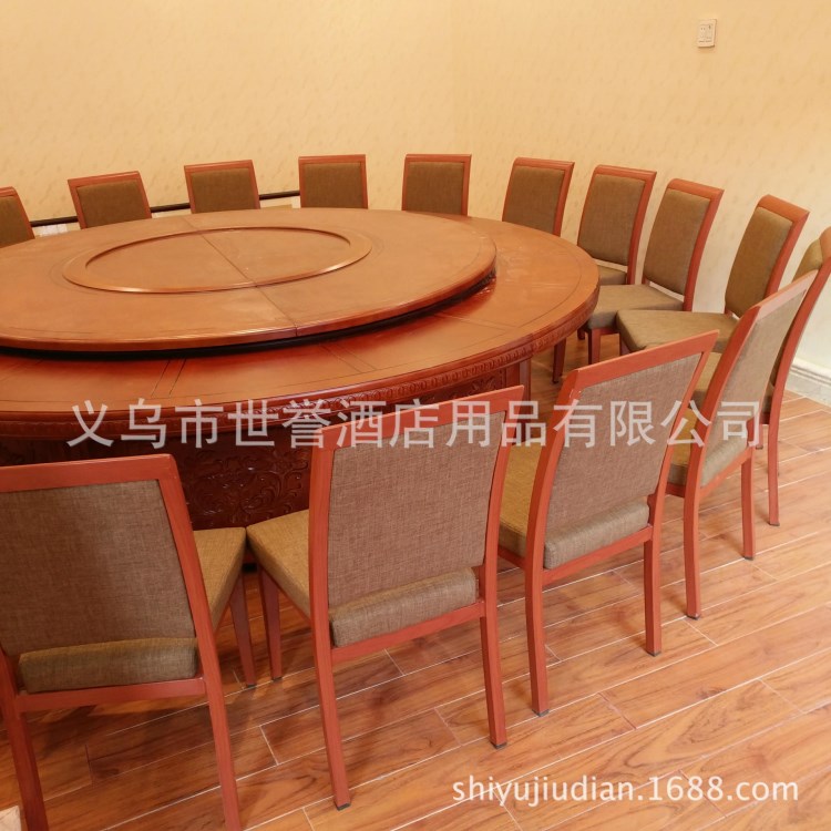 杭州衢州酒店实木电动餐桌 全实木雕花电动桌 欧式实木餐桌椅