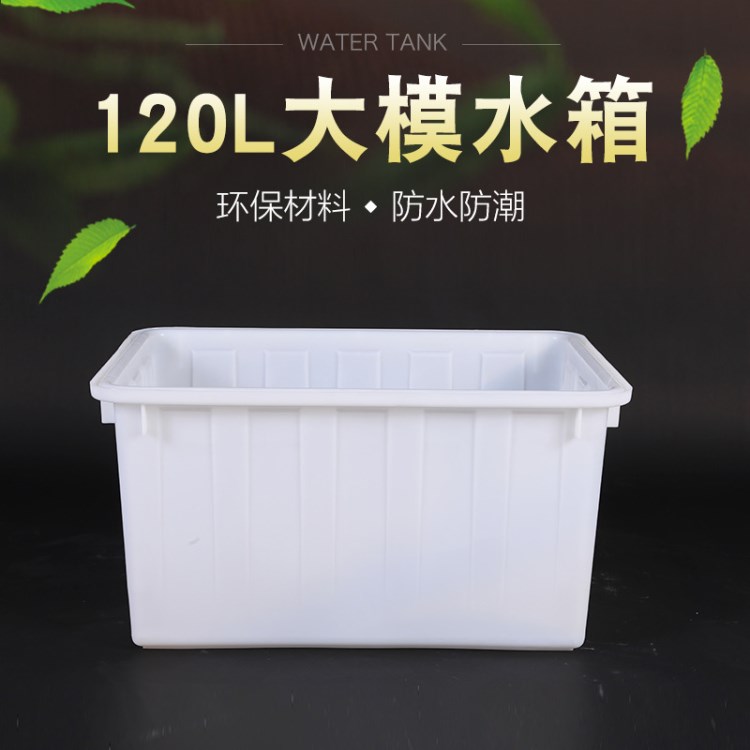 货源供应120l大模水箱 耐腐蚀防潮PE塑料水产养殖箱 塑料收纳箱