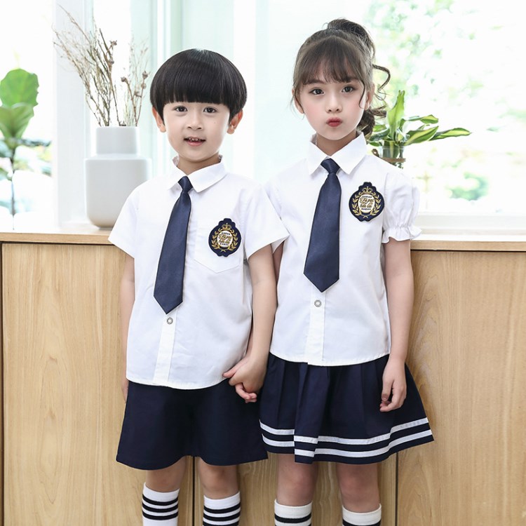 幼儿园园服2018新款儿童夏季班服装小学生短袖校服毕业照夏天套装