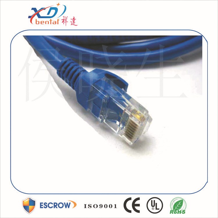 生产批发CCA铜包钢成品网线 cat5 rj45水晶头网线 网络跳线