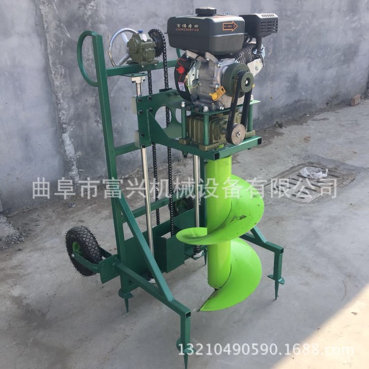 篱笆树木园林牵引式挖坑机打孔机详细信息果园种植施肥挖坑机耐用