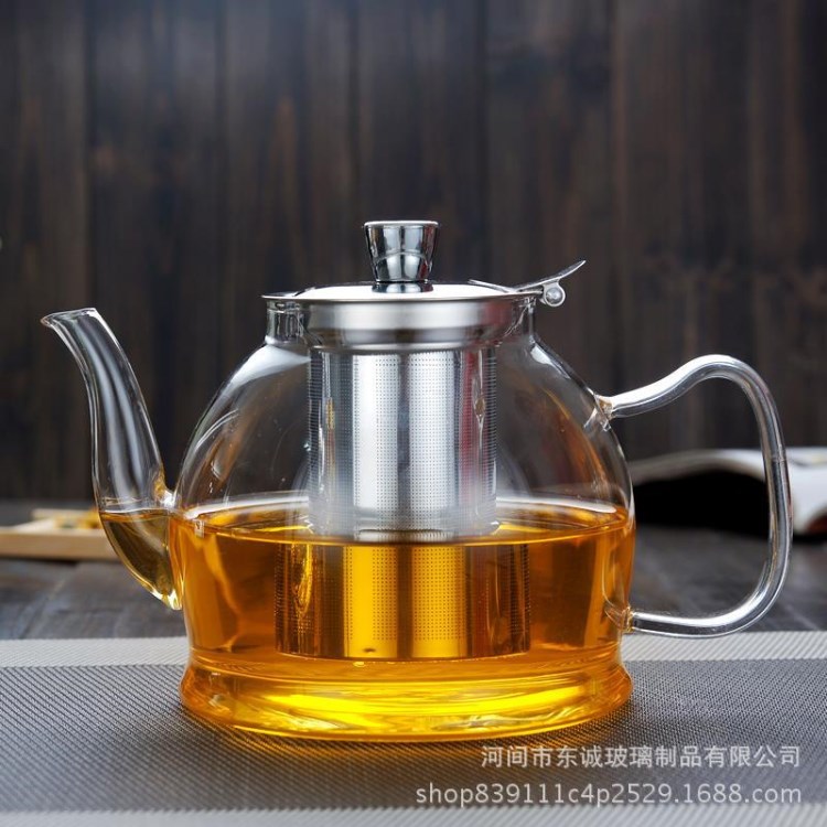 电磁炉专用玻璃壶不锈钢内胆过滤烧水壶蒸茶壶 花茶壶花烧水煮茶