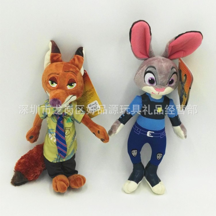 现货Zootopia 疯狂动物城毛绒玩具 狐狸尼克 朱迪兔子娃娃公仔