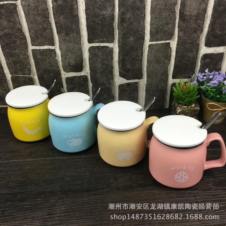 复古创意陶瓷杯大肚杯子 牛奶早餐杯咖啡杯 色釉马克杯LOGO定制