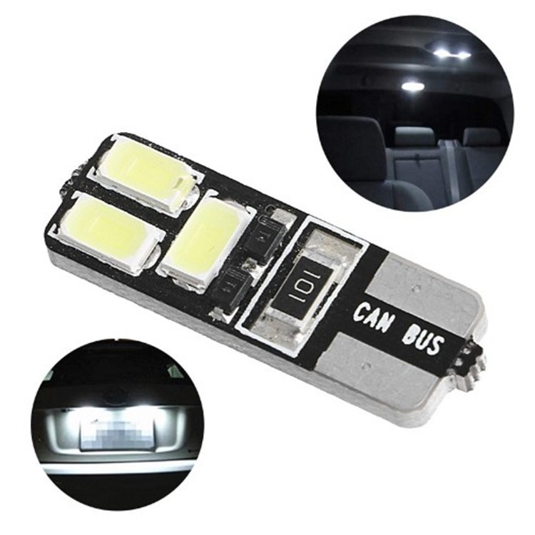 汽车led示宽灯W5W T10解码 6SMD-5630CANBUS 牌照灯小灯 仪表灯