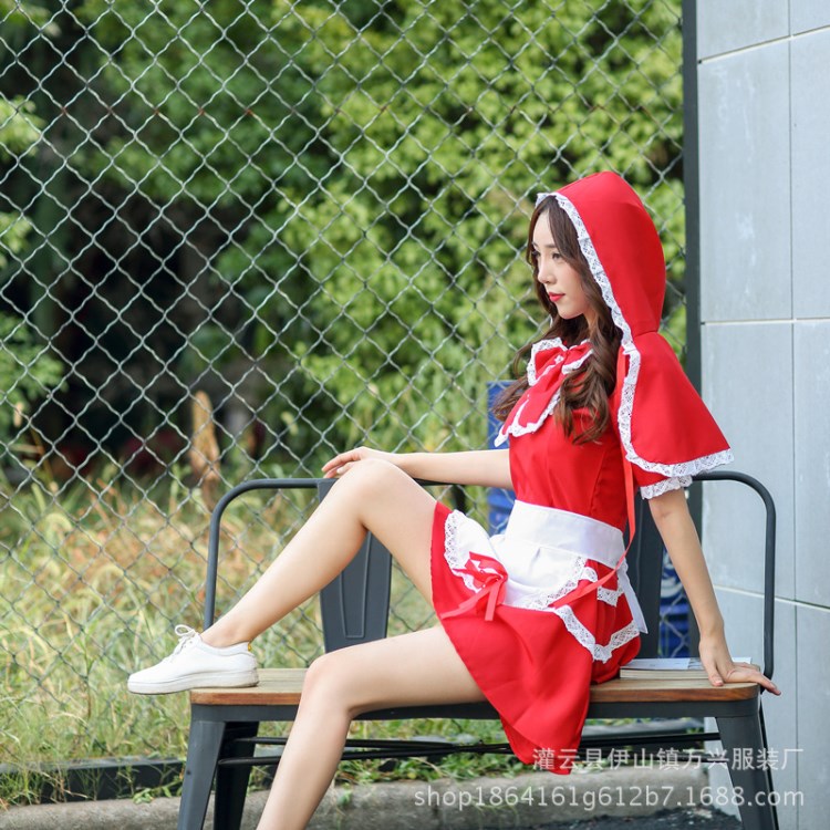 英雄 小红帽 联盟lolcos 安妮女仆装cosplay服装圣诞节女巫五件套