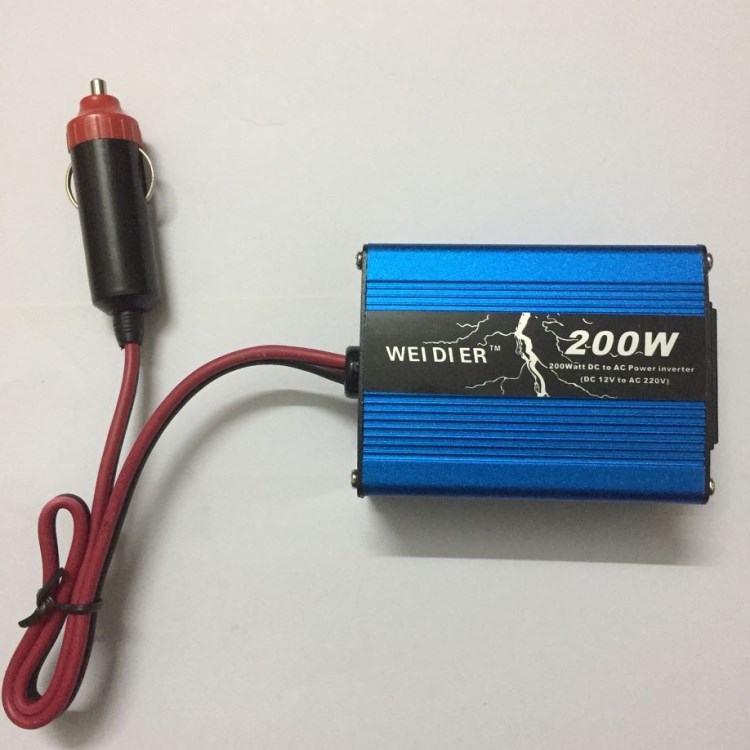 厂家直销 12/24V 变220v 车载电源转换器逆变器 点烟器 200W