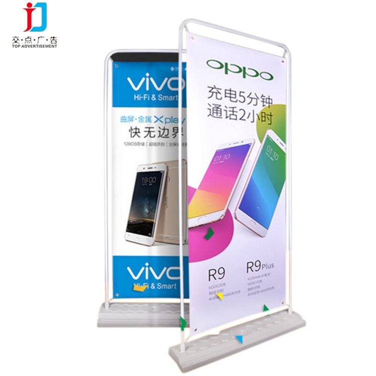 铁质门型抗风展架60*160 桁架工厂直销拉网挂画架PVC画面定制批