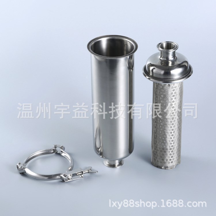 不锈钢过滤器卫生级快装直通管道过滤器卡箍式管路过滤器