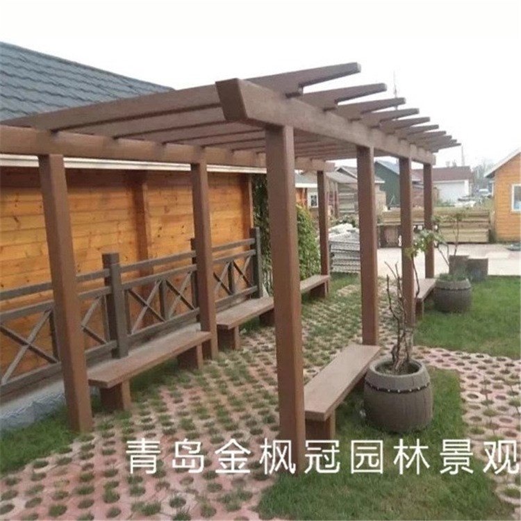 水泥仿木廊架 钢筋混凝土仿木葡萄架