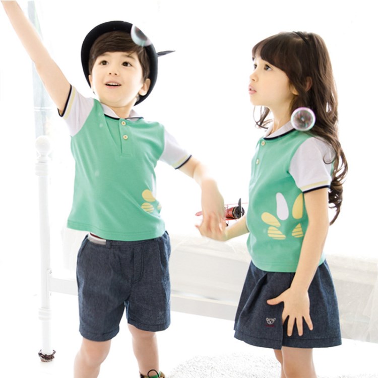 2018新款幼儿园园服夏款全棉小学生班服套装儿童校服定制