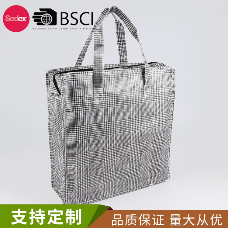 定制手提淋膜无纺布pp编织袋满版彩印环保RPET丽新布淋覆膜袋定做