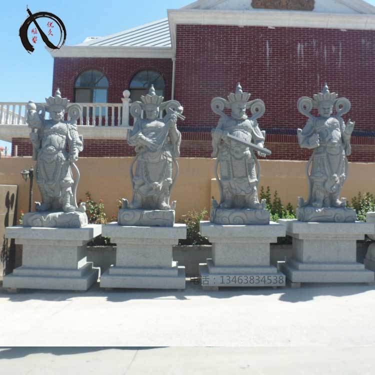 供应四大天石雕花岗岩佛像武财神力士寺庙人物护法天摆件