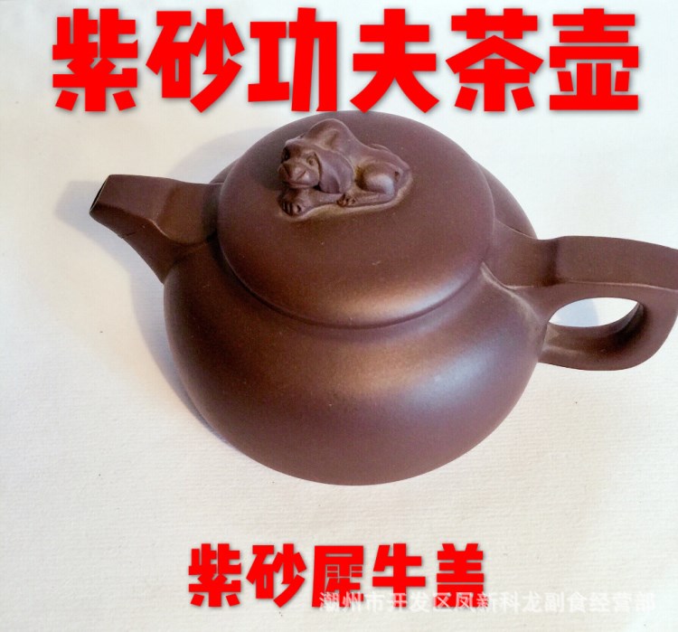 潮州原矿紫砂泡茶壶 艺术功夫手工朱泥陶瓷耐热烧水壶煮茶神器