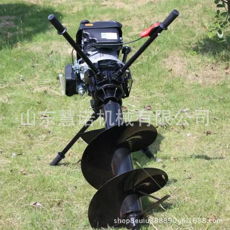 新型四冲程汽油挖窝机 葡萄园埋桩打坑机 手提式螺旋地钻机慧诺
