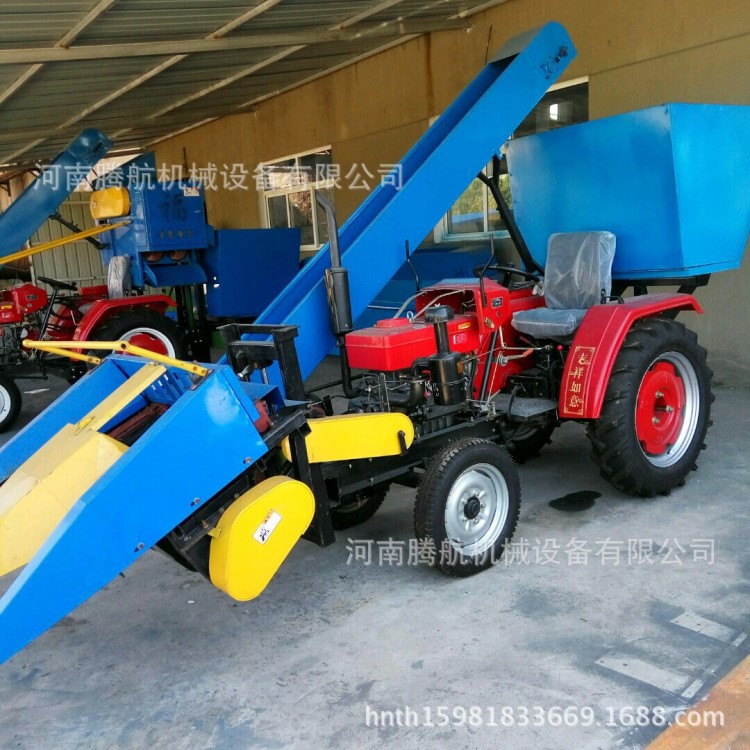小型玉米联合四轮收割机 一机多用拨穗粉碎还田一体机 玉米割晒机
