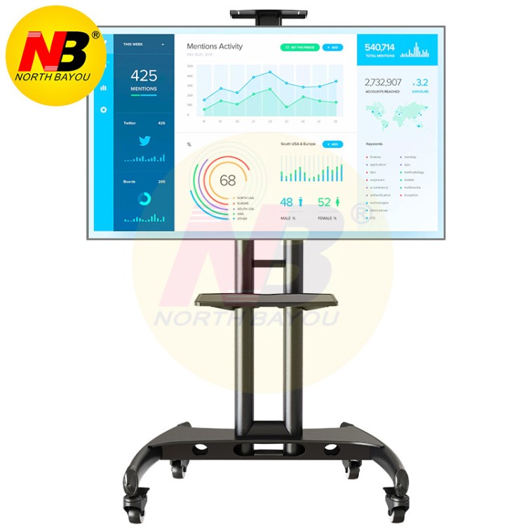 NB AVA1800-70-1p 32-80寸 液晶电视移动支架推车 落地移动电视架