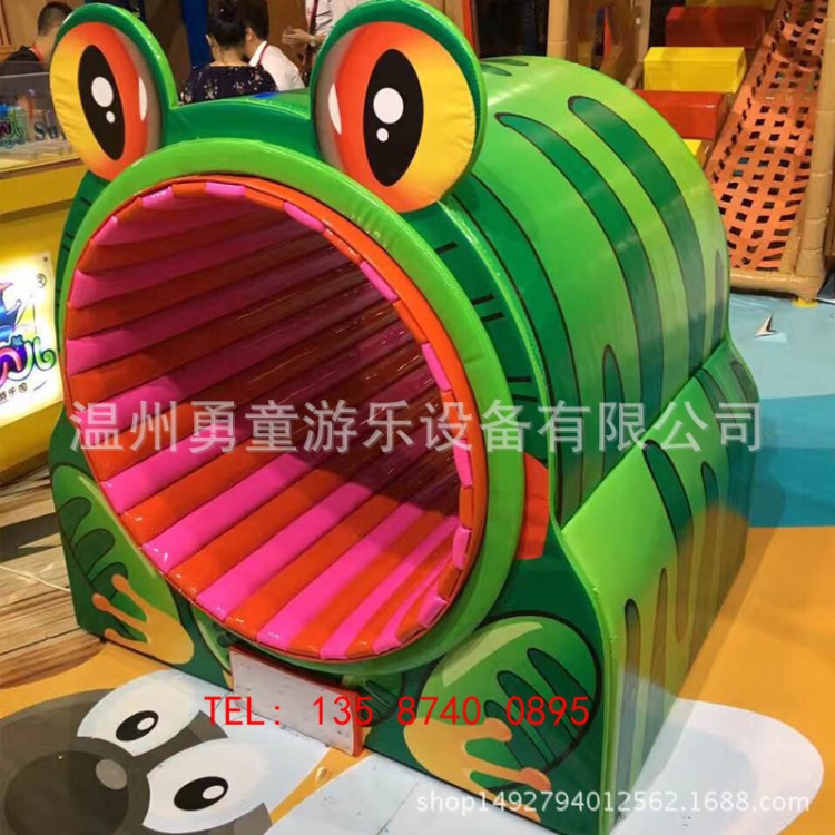 展会新型电动淘气堡 青蛙滚筒儿童乐园设备 时光隧道体能拓展器材