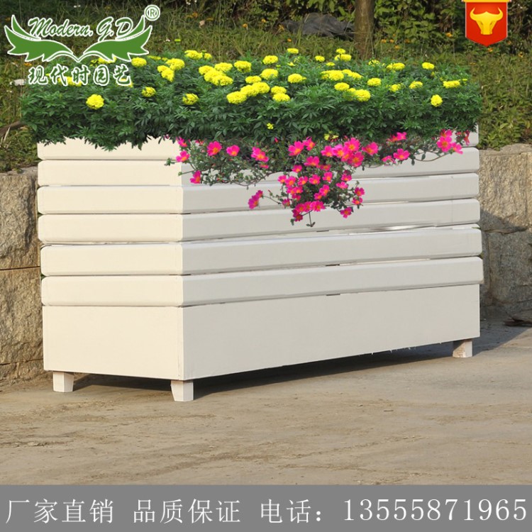 长方形道路组合简易PVC花箱道路景观种花种植槽立体种植美化厂家
