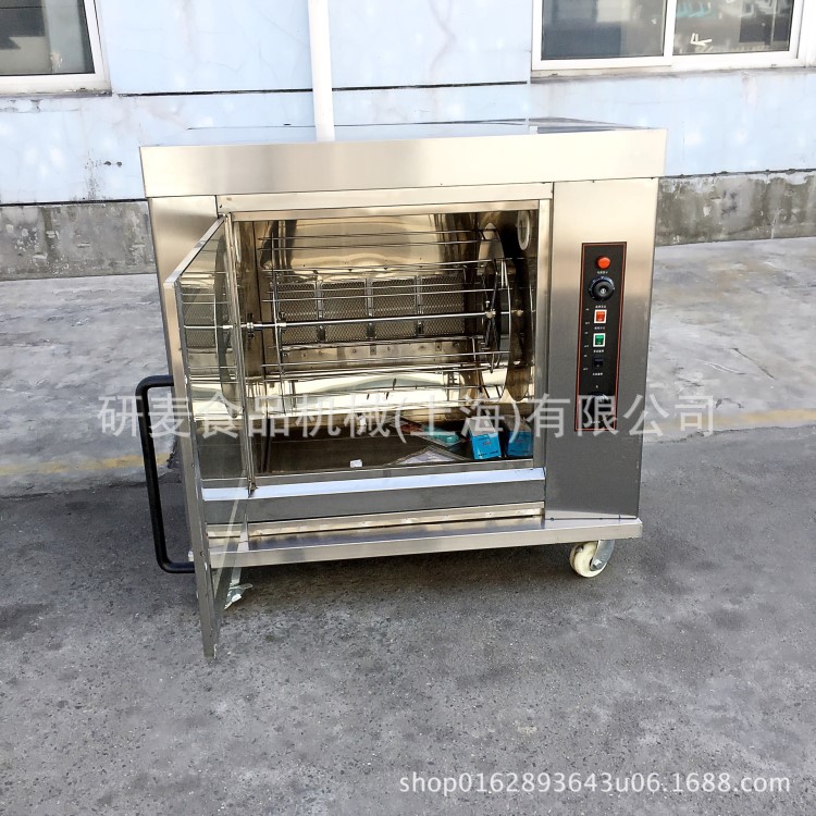 商用燃气卧式旋转钢叉烤鸡炉 烤香肠炉烤鸭炉生产厂家批发价格