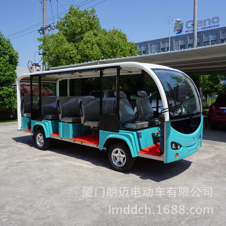 朗迈电动车 14座开放式游览电动车 生产旅游电动 游览车