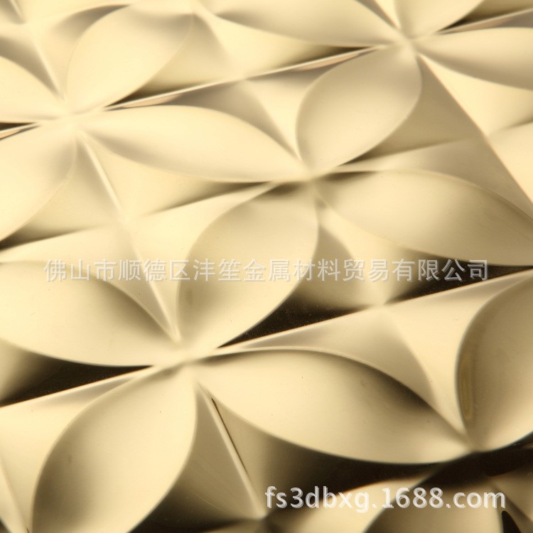 佛山灃笙金属 不锈钢201钛金3D压花板 金属天花吊顶花纹板
