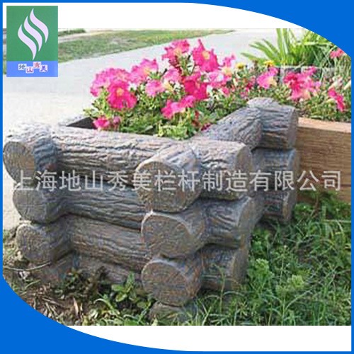 长期供应仿树皮花箱 道路花箱 新型水泥花箱 仿木花箱
